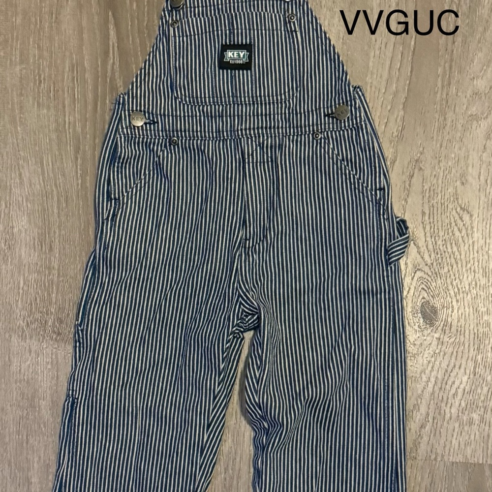 Key est 1908 toddler overalls 3t Navy Striped Kids